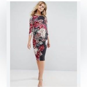 Blue belle maternity floral dress